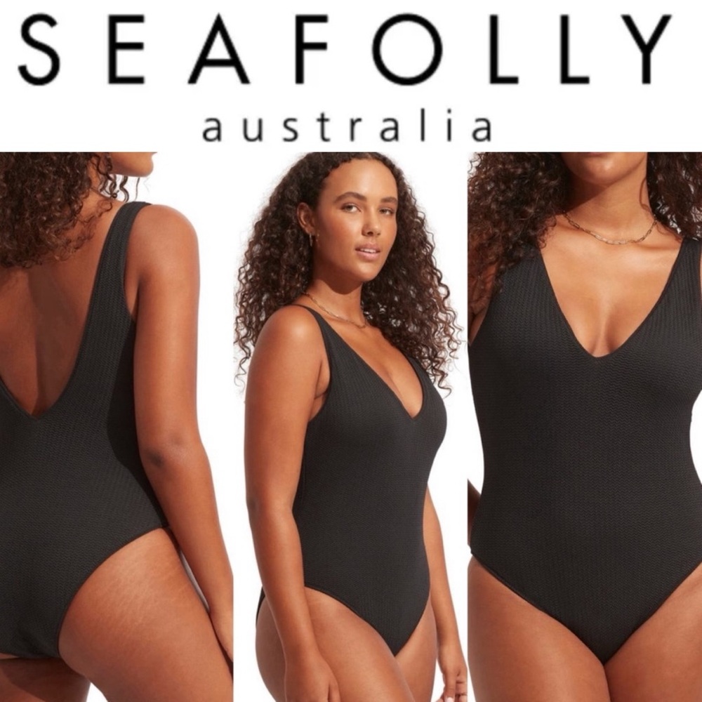 NWOT Seafooly Sea Dive Deep V-neck One-Piece Swimsuit SizeUS6 $148